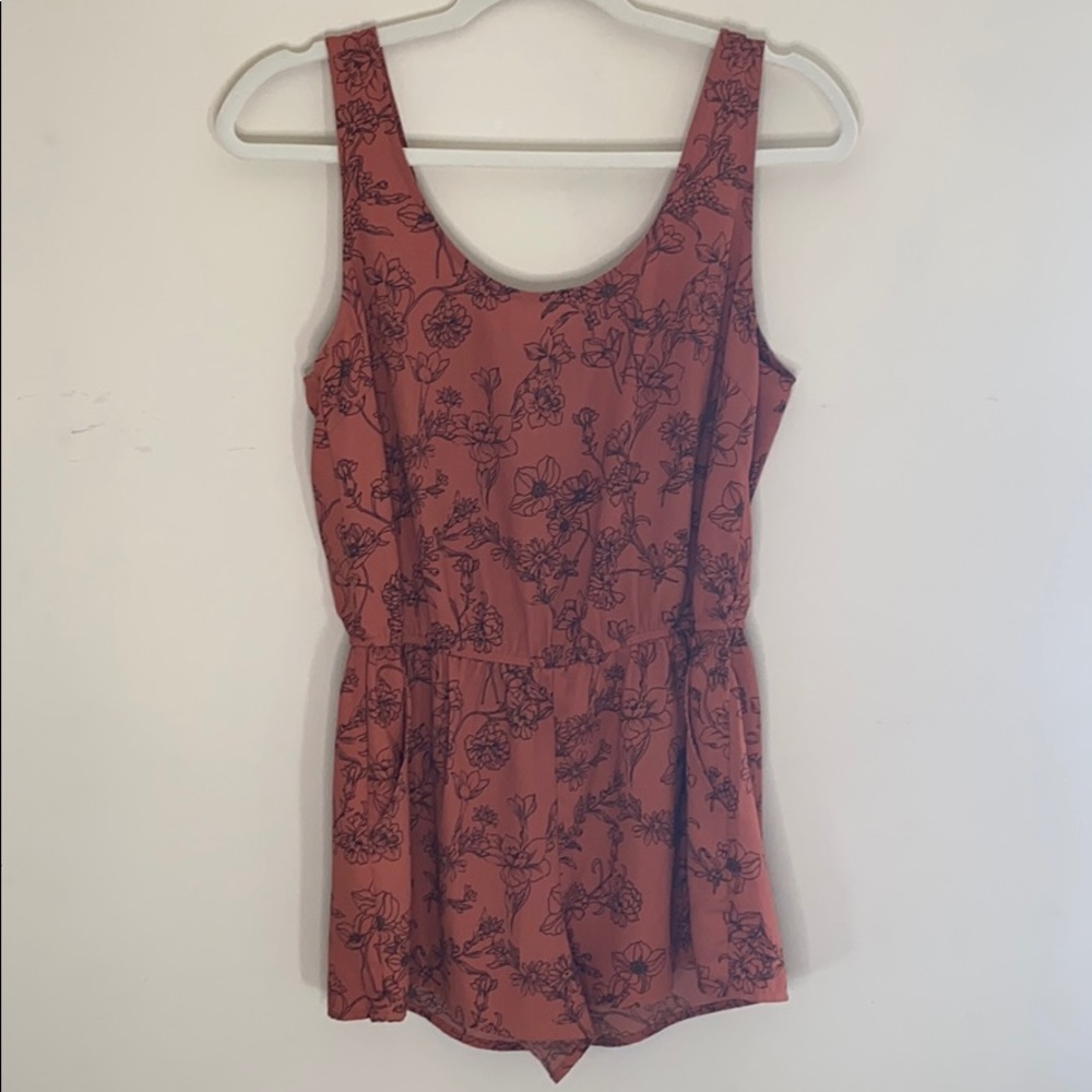 Rusty Orange Floral Romper